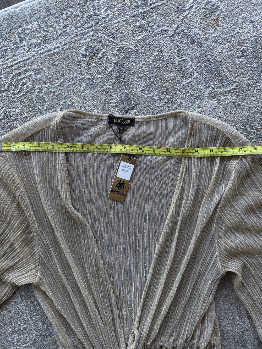Dolcessa Metallic Gold Maxi Coverup. **PRICE IMPROVEMENT*** - Picture 2 of 8